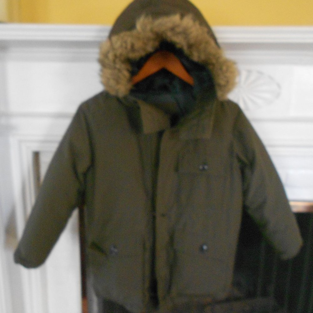 Boys Gap Winter Coat Fur Trim Hood L